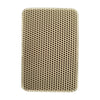 Khaki honeycomb cat litter mat, 55 x 75 cm, on a white background