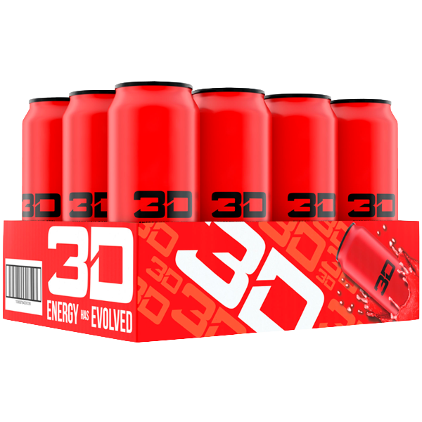 3D Energy Drink 12x473ml Clean Boost with 200mg Caffeine