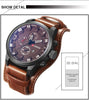 Luxury Men's Watch with Quartz Movement and Leather Strap