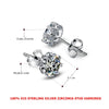 Elegant 925 Silver Stud Earrings with Sparkling Zirconia