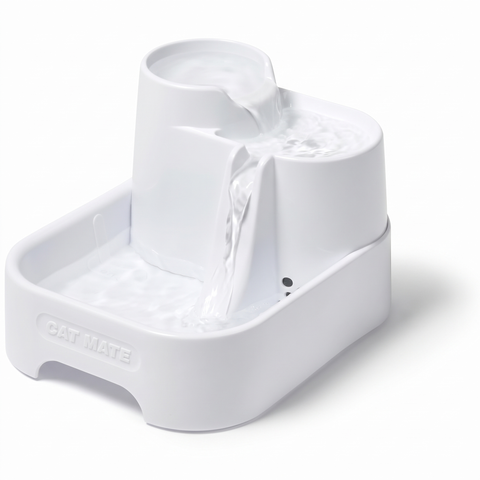 Cat Mate Three-level Pet Water Fountain, 2 Litres, in white, front view