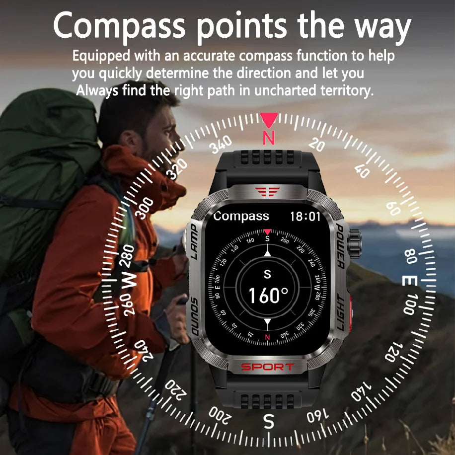 Military GPS Smart Watch - Rugged, Waterproof, Fitness Tracker