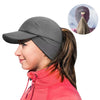 Women's Reflective Fleece Hat with Ponytail Slot for Winter Warmth