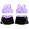 Kids Yoga Set Cross Tank Top and Sport Shorts for Active Girls