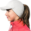 Women's Reflective Fleece Hat with Ponytail Slot for Winter Warmth