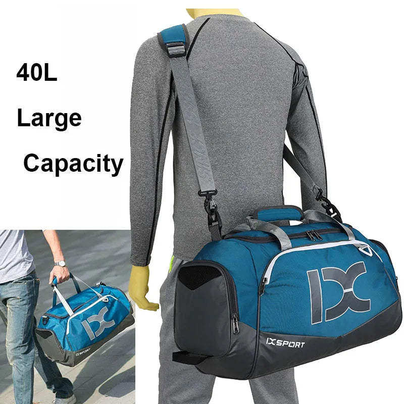 40L Gym Travel Bag Waterproof Wet-Dry Pocket Shoe Compartment