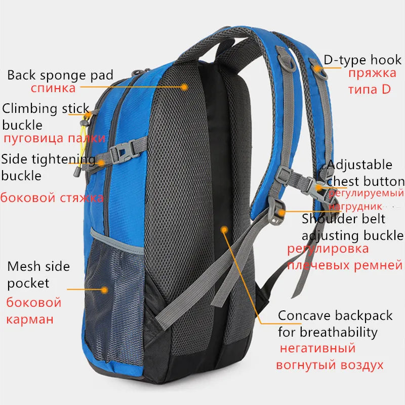 40L Waterproof Backpack for Gym Hiking and Travel Adventures