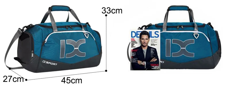 40L Gym Travel Bag Waterproof Wet-Dry Pocket Shoe Compartment