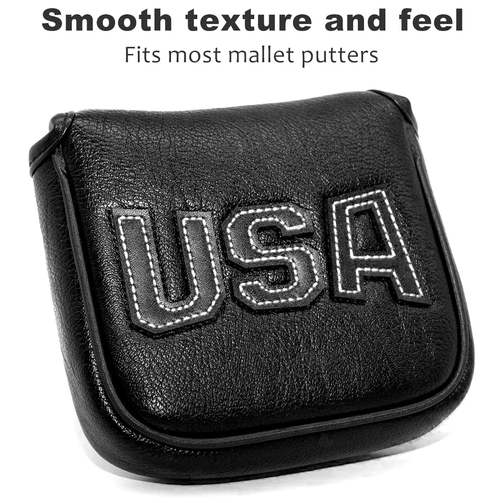 USA Mallet Putter Cover Synthetic Leather Magnetic Protection