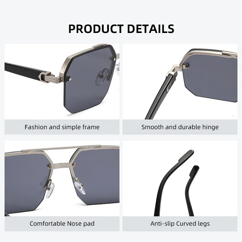 Oversized Retro Sunglasses with UV400 Protection for Men and Women