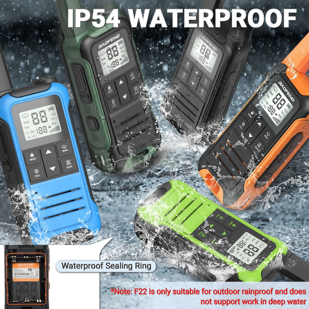 F22 Mini Walkie Talkie - Compact, Waterproof and Long-Lasting