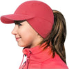 Women's Reflective Fleece Hat with Ponytail Slot for Winter Warmth