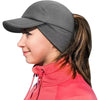 Women's Reflective Fleece Hat with Ponytail Slot for Winter Warmth