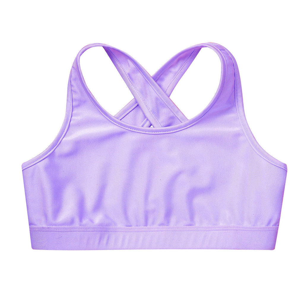 Kids Yoga Set Cross Tank Top and Sport Shorts for Active Girls