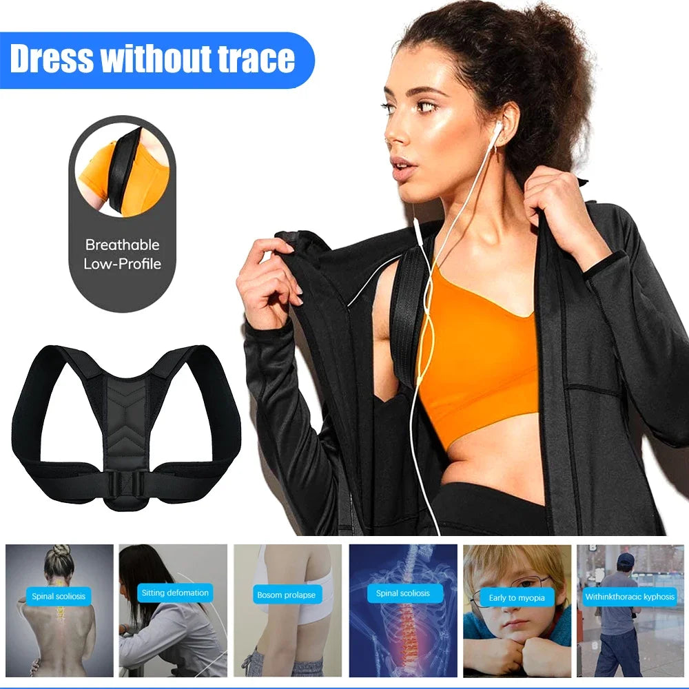 Back Support Band for Posture Pain Relief Adjustable Comfort