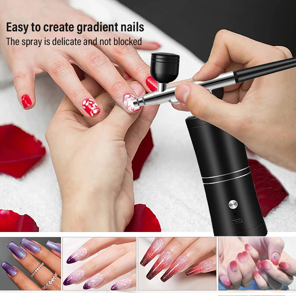 Portable Airbrush Nail Kit for Professional Designs at Home