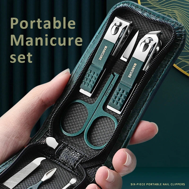 Luxury 6-Piece Portable Manicure Set for Salon-Quality Nails