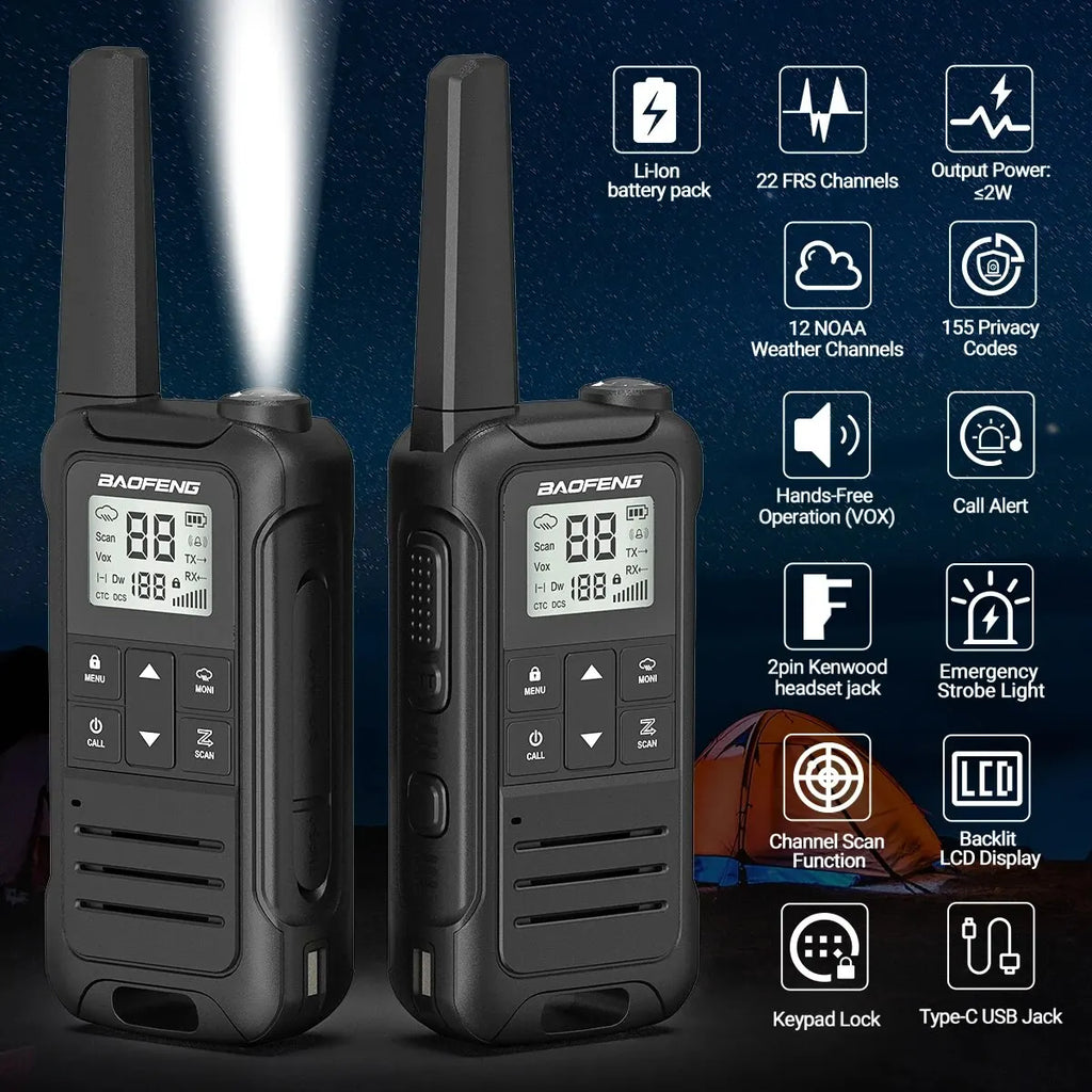 F22 Mini Walkie Talkie - Compact, Waterproof and Long-Lasting