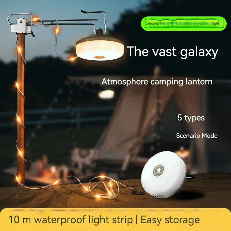 LED Camping Lamp Strip Magnetic Waterproof Green Light Power