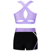 Kids Yoga Set Cross Tank Top and Sport Shorts for Active Girls