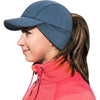 Women's Reflective Fleece Hat with Ponytail Slot for Winter Warmth