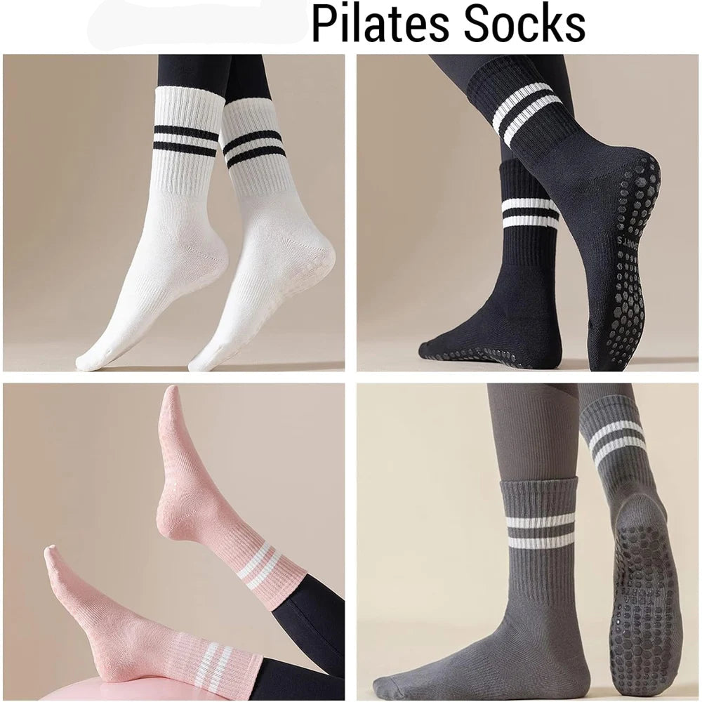 3 Pairs of Non-Slip Yoga Socks for Comfort and Stability