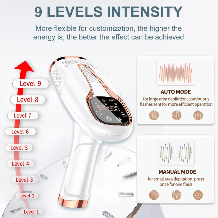 Depilación Láser Inalámbrica 3 en 1 | Tecnología indolora y refrescante para una piel suave