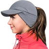 Women's Reflective Fleece Hat with Ponytail Slot for Winter Warmth