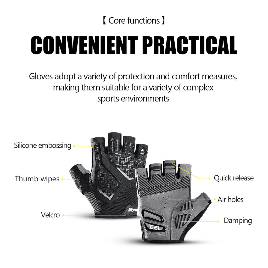 Half-Finger Cycling Gloves with Gel Padding Breathable Comfort