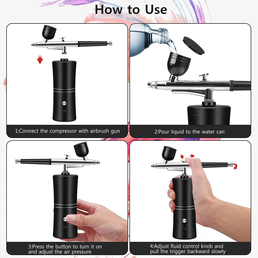 Portable Airbrush Nail Kit for Professional Designs at Home