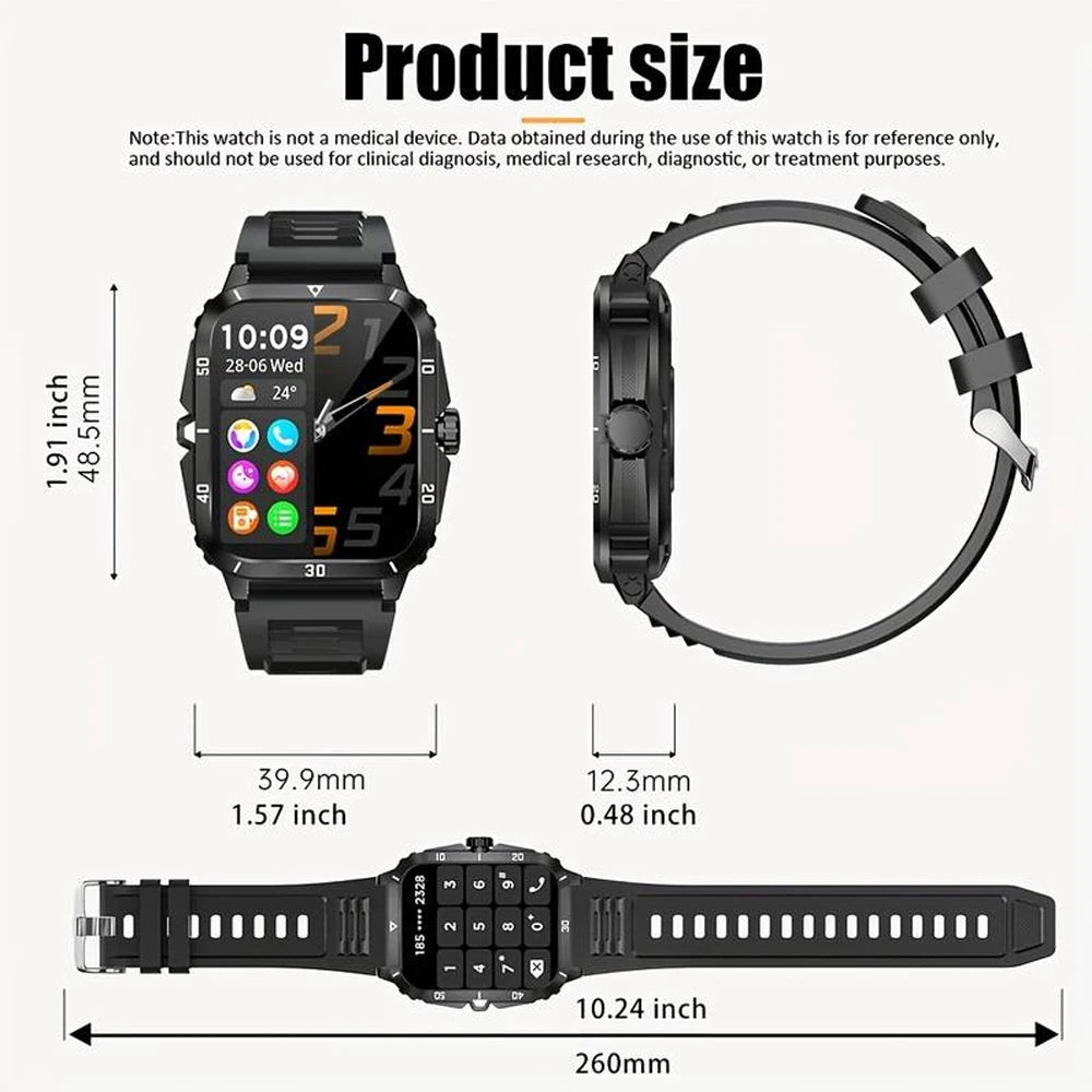 Military Smart Watch - Rugged, Waterproof, Health Tracking