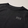 Close-up of the Helly Hansen logo on the chest.