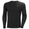 Helly Hansen Men's LIFA Active Crew base layer in black, front view.