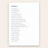 Back in the Tray contents page, from the vet visit count to the 28-day plan and the printables