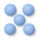 Set of five blue spiky massage balls on white
