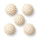 Five cream spiky massage balls on white