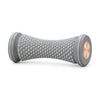 Silver foot massage roller on white