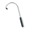 Hook massage cane with a black grip on white