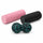 Pink and black foam rollers side by side