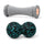 Studded foot roller and peanut massage ball on white