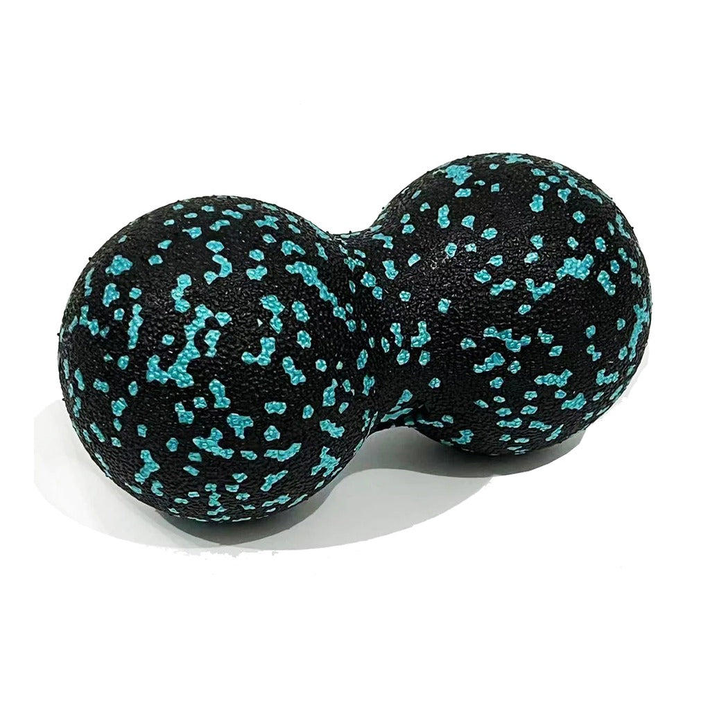 Blue peanut massage ball on white