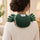 Kneading neck and shoulder massager worn on the shoulders, seen from behind