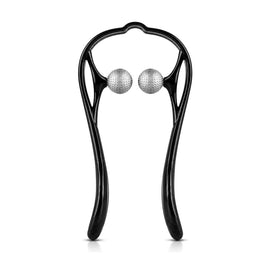 Handheld shoulder massage tool with two massage balls on white