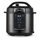 Midea 12-in-1 6 quart electric pressure cooker, the US model, in black with its lid on, on a white background