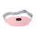 Pink cordless heated period belt with a grey adjustable strap and digital display, on a pure white background